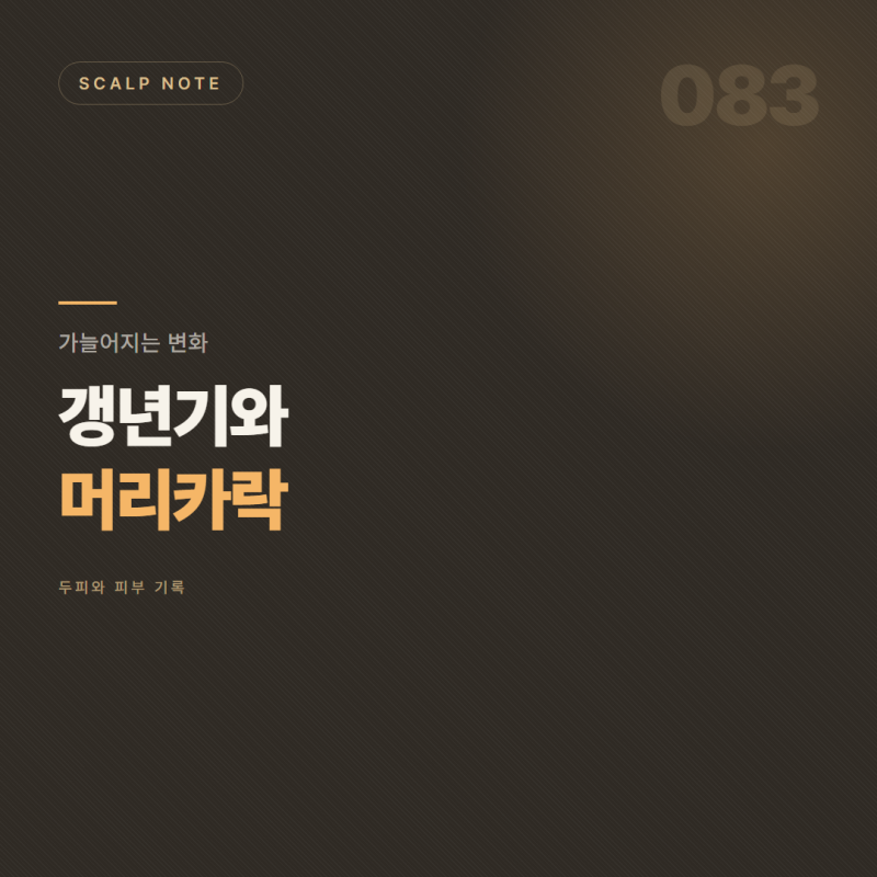갱년기 탈모 — 머리카락이 얇아지는 이유와 대처