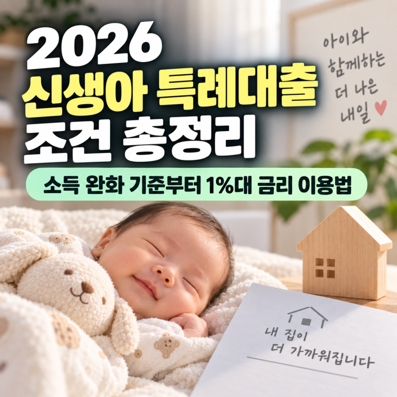 2026 신생아 특례대출 조건 총정리: 소득 완화 기준부터 1%대 금리 이용법