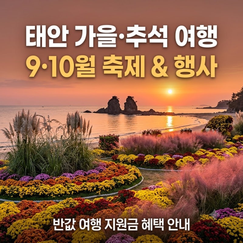 태안 여행코스 태안여행지원금 태안 놀거리 태안 볼거리 9월 10월 축제 행사 모음