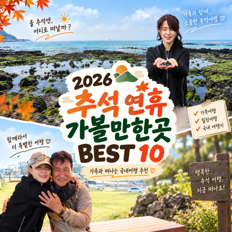 2026 추석 연휴 가볼만한곳 BEST 10｜가족과 떠나는 국내여행 추천