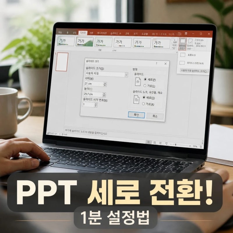 파워포인트 ppt 세로전환 최신방법