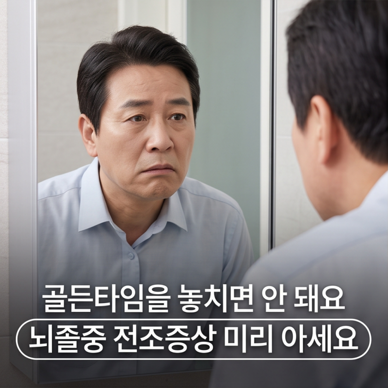"골든타임을 놓치면 안 돼요" 5060 뇌졸중 전조증상 4가지