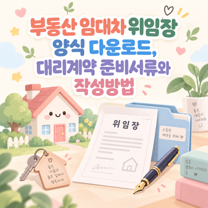 부동산 임대차 위임장 양식 다운로드, 대리계약 준비서류와 작성방법