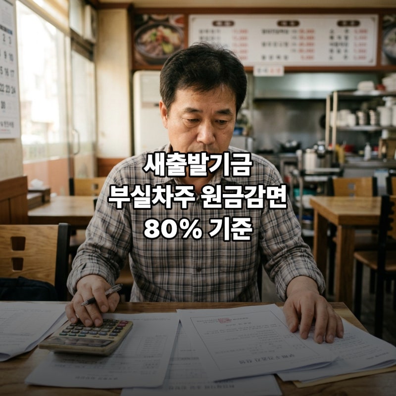 새출발기금 90일 연체하면 부실차주 원금감면 80% 기준