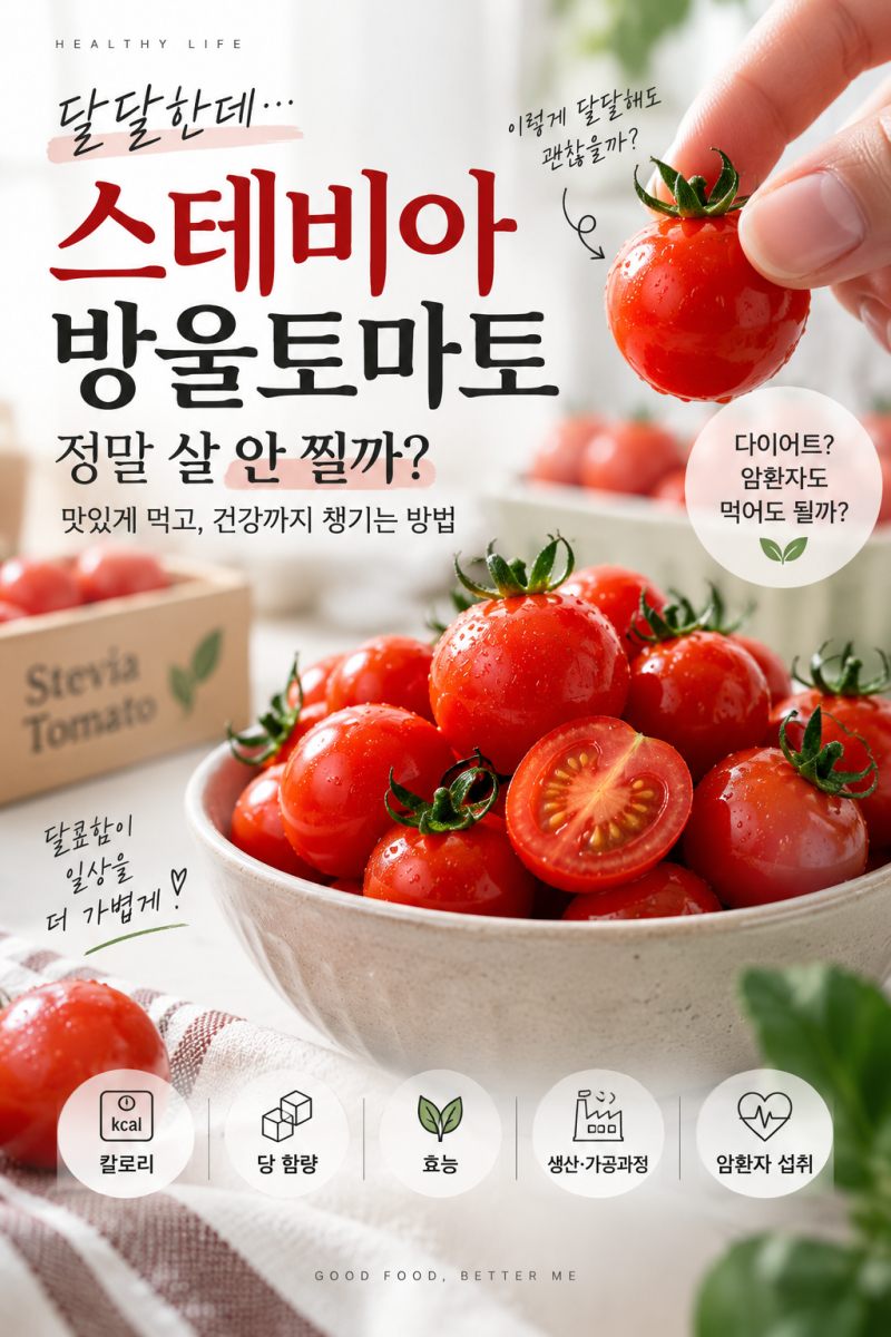 스테비아 방울토마토 효능·칼로리·당 총정리｜다이어트할 때 먹어도 될까?