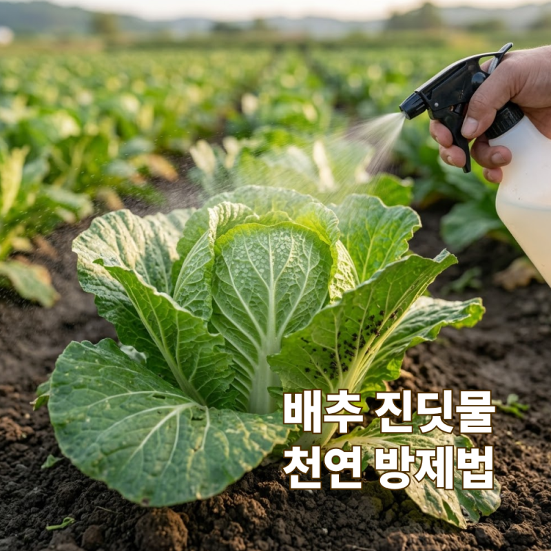 김장배추 진딧물 하얗게 뭉쳤을 때 잎 안 태우는 친환경 약제 배합