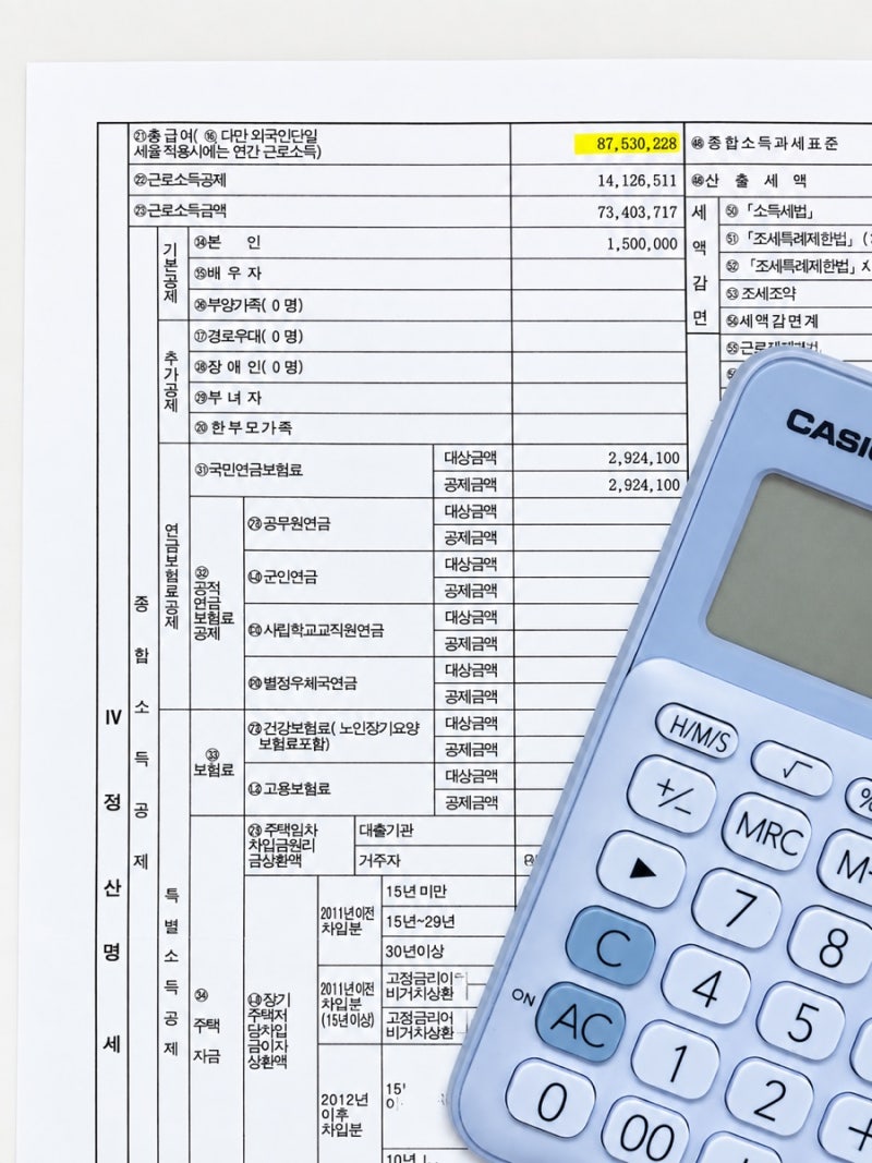 연봉 7,000만 원대 실수령액, 원천징수는 8,753만 원인 이유