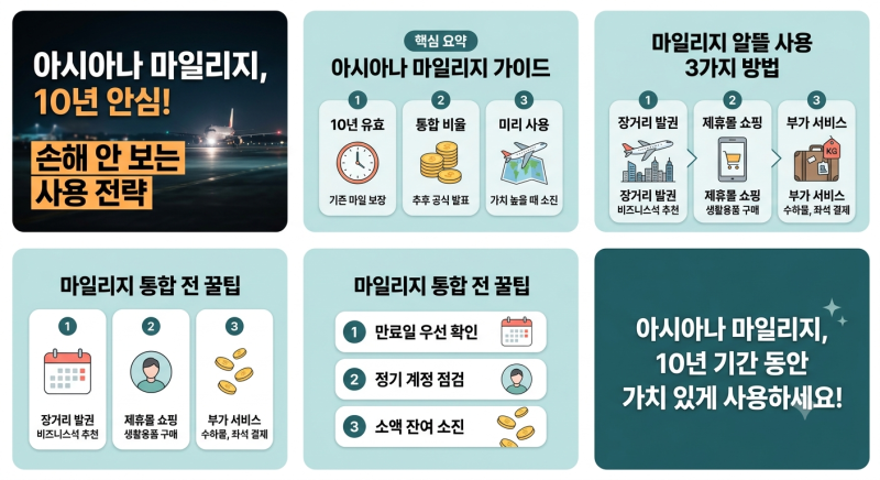 대한항공 통합 전 필수 체크! 아시아나 마일리지 10년 안전하게 사용하는 3가지 방법