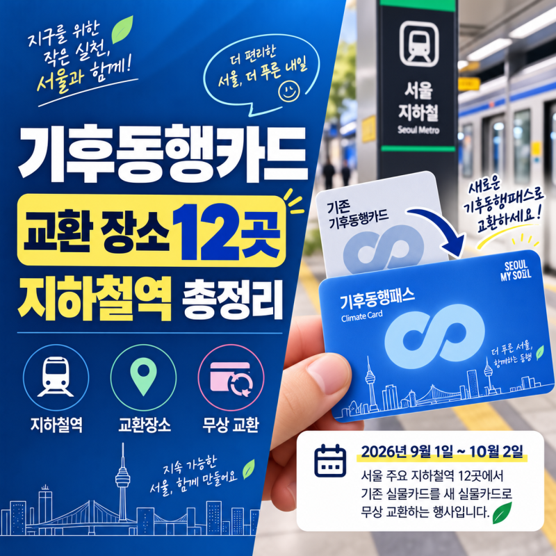기후동행카드 교환 장소 12곳 지하철역 총정리