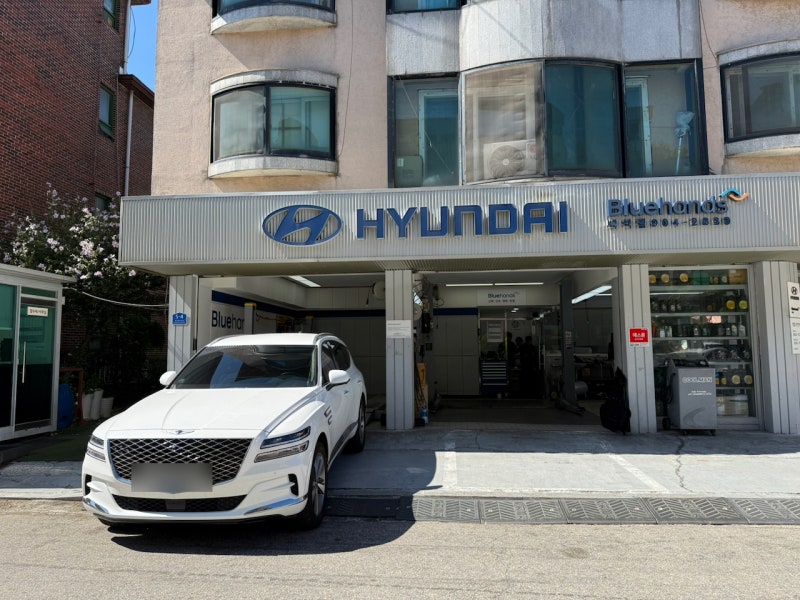 일산 백석동 블루핸즈 백석점 제네시스 GV80 디젤 엔진오일 교체 작업