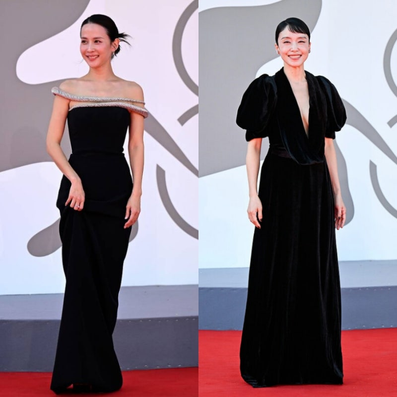 "같은 블랙인데 분위기 확 달라" 베니스 영화제 전도연 & 조여정 드레스 패션 비교
