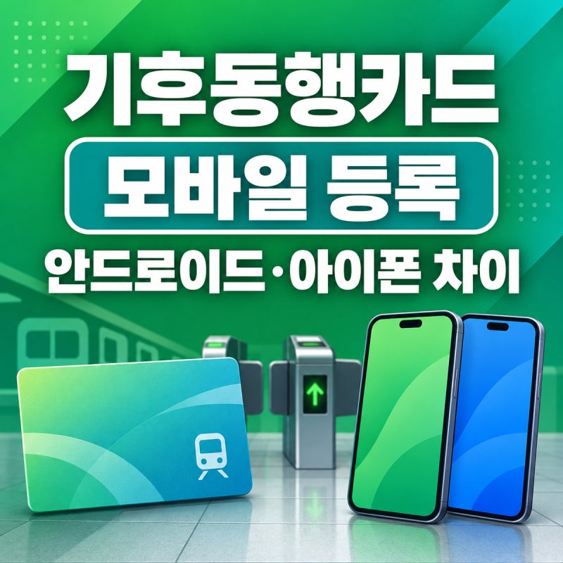 기후동행카드 모바일 등록 설정 방법｜안드로이드·아이폰 기종별 차이