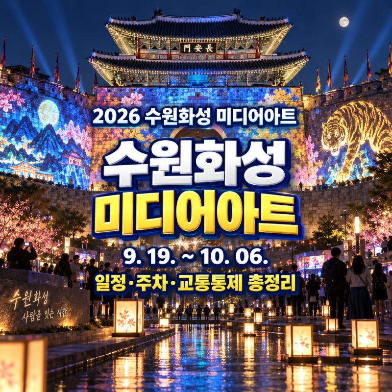 2026 수원화성 미디어아트 일정·주차·교통통제 총정리｜화서문 예매까지