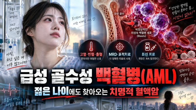 정예지 님이 겪은 급성 골수성 백혈병(AML), 어떤 병일까? 원인·증상·최신 치료법 완벽 정리