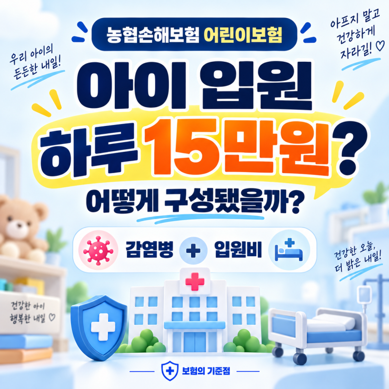 농협손해보험 어린이 감염병 입원비 중심 월2만원대 가성비 플랜알아보세요