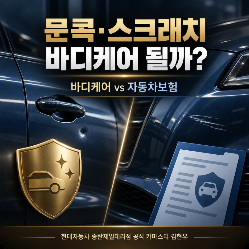 문콕 스크래치 바디케어로 될까 현대차 바디케어와 자동차보험 차이