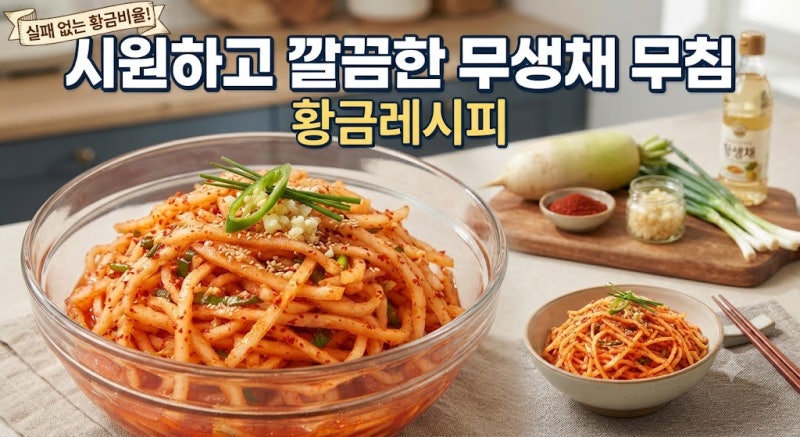 시원하고 깔끔한 무생채 무침 황금레시피, 아삭한 식감 살리는 비법