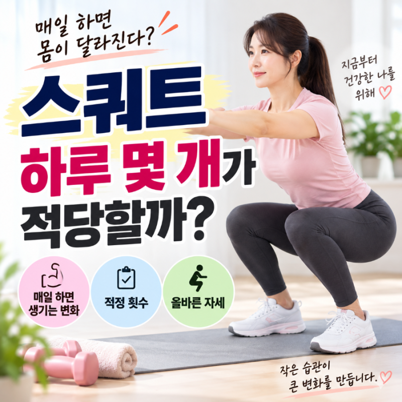 스쿼트 하루 몇개가 적당할까? 매일 하면 생기는 변화와 올바른 자세