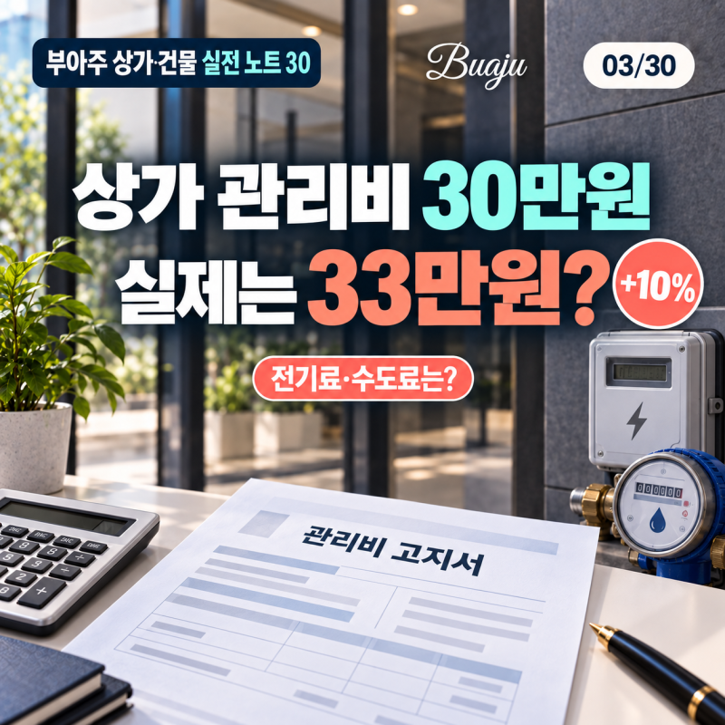 상가 관리비 부가세 10%, 전기료·수도료에도 붙을까? 2026 기준