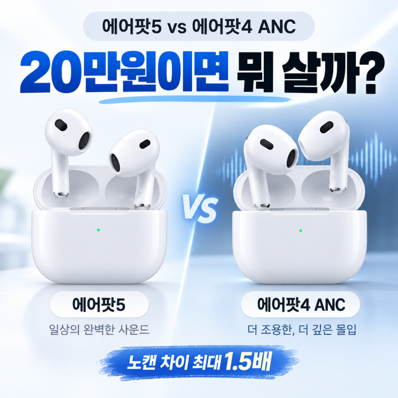 에어팟5 vs 에어팟4 ANC, 20만원이면 뭘 사야 할까? 노캔·음질·배터리 비교