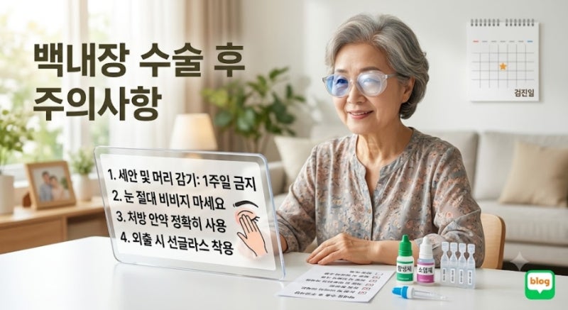 백내장 수술후 주의사항 세안 시기.안약사용.빛 번짐 대처법