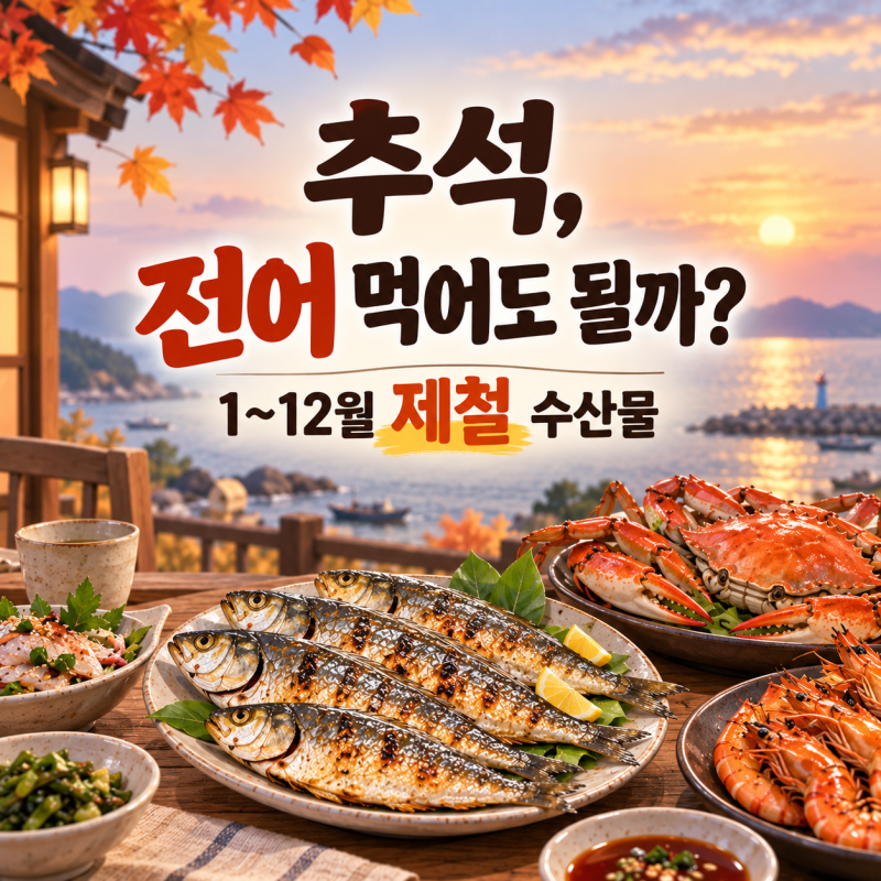 9월 추석에 전어 맛이 들었을까? 온난화 반영 1~12월 제철 수산물