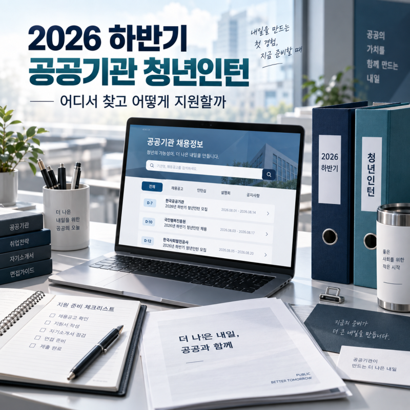 2026 하반기 공공기관 청년인턴, 9월에도 모집 중? 공고 찾는 법