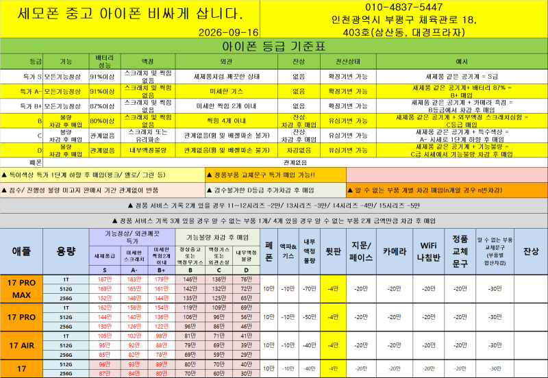 아이폰 최고가 받는방법(feat.매입시세표 공개)