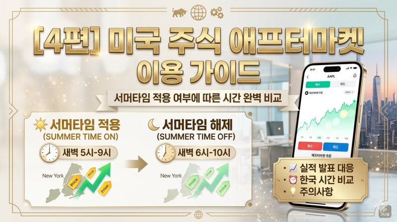 [4편] 미국 주식 애프터마켓(서머타임 적용 여부에 따른 시간) 이용 가이드