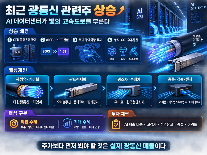 [주식]요즘 광통신 관련주 왜 오를까?