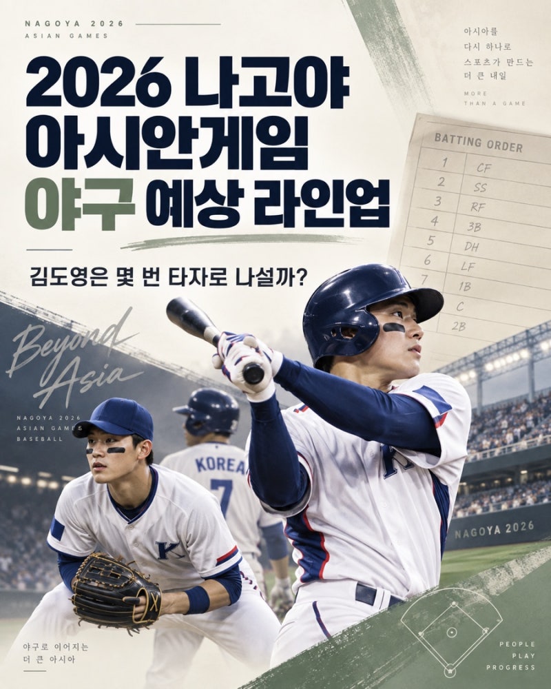 2026 나고야 아시안게임 야구 예상 라인업, 대표팀 명단·일정과 김도영 타순까지