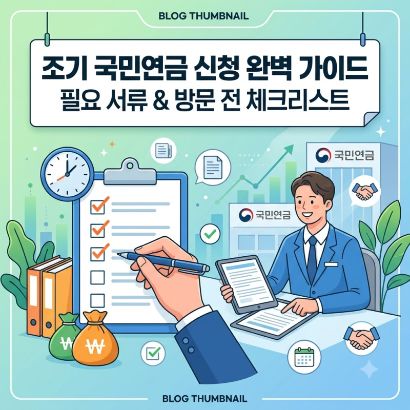 국민연금 조기수령 신청 방법과 준비 서류 총정리, 방문 전 필수 체크리스트