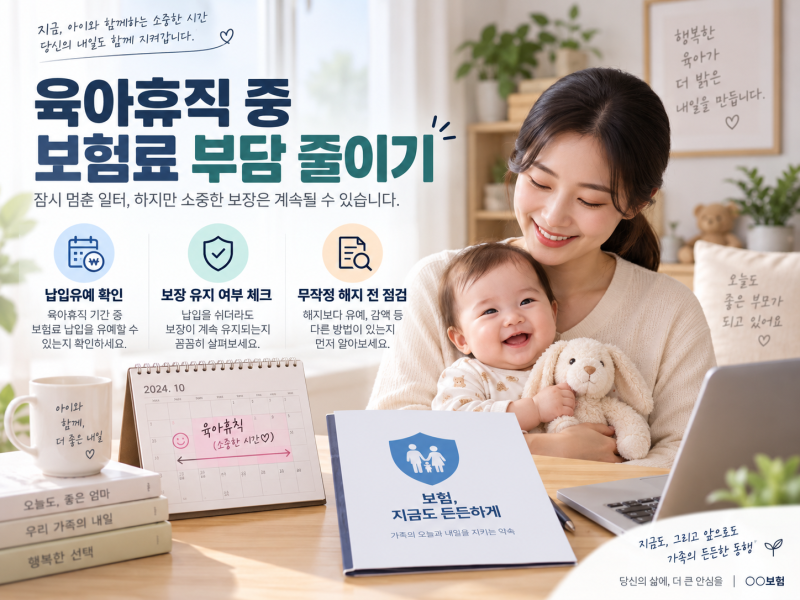 출산·육아휴직 중 보험료 납입이 부담된다면 확인할 제도