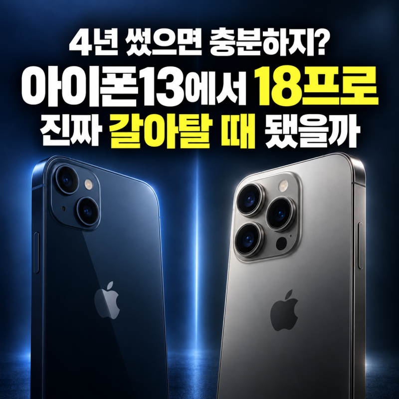 "4년 썼으면 충분하지?" 아이폰13에서 18프로, 진짜 갈아탈 때 됐을까