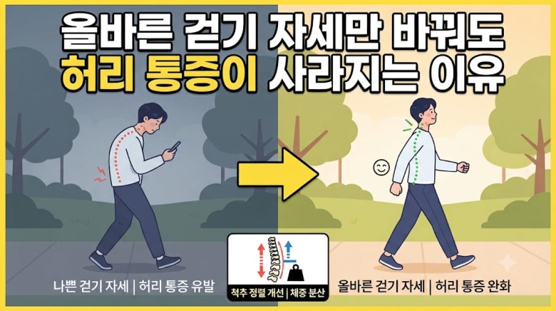 올바른 걷기 자세만 바꿔도 허리 통증이 사라지는 이유