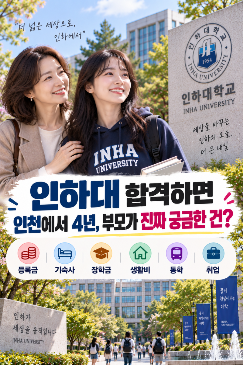 인하대 합격하면 인천에서 4년, 부모가 진짜 궁금한 건? 등록금·기숙사·장학금·생활비·취....