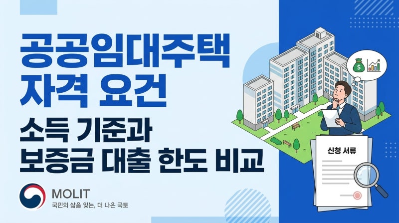 공공임대주택 자격 요건 소득 기준과 보증금 대출 한도 비교