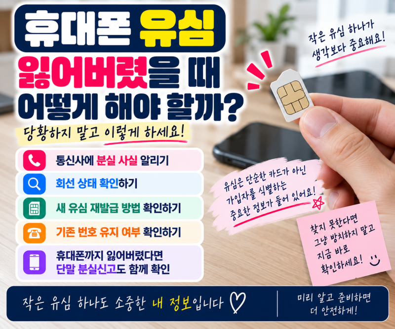 휴대폰 유심 잃어버렸을 때 어떻게 해야 할까? 분실신고부터 재발급 방법 알아보기