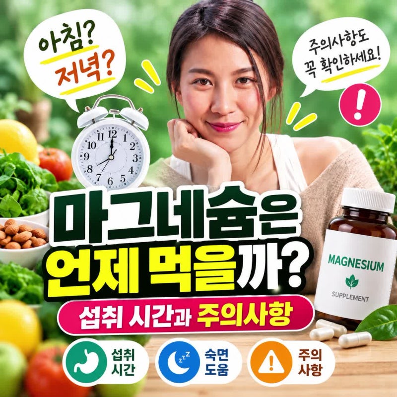 마그네슘은 언제 먹을까? 섭취 시간과 주의사항