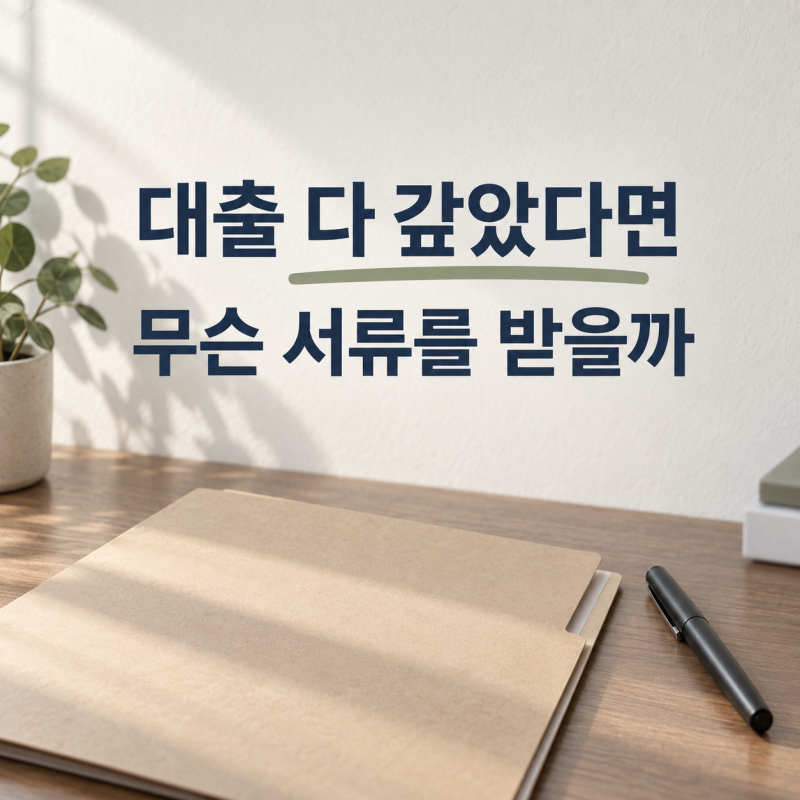대출 완납증명서와 부채증명서 차이｜다 갚은 뒤 어떤 서류를 받을까?