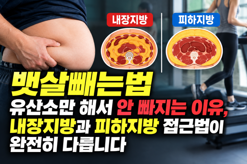 뱃살빼는법 — 유산소만 해서 안 빠지는 이유, 내장지방과 피하지방 접근법이 완전히 다릅니....