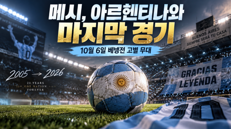 메시 아르헨티나 대표팀 고별전 확정, 21년의 라스트 댄스는 10월 6일 베냉전