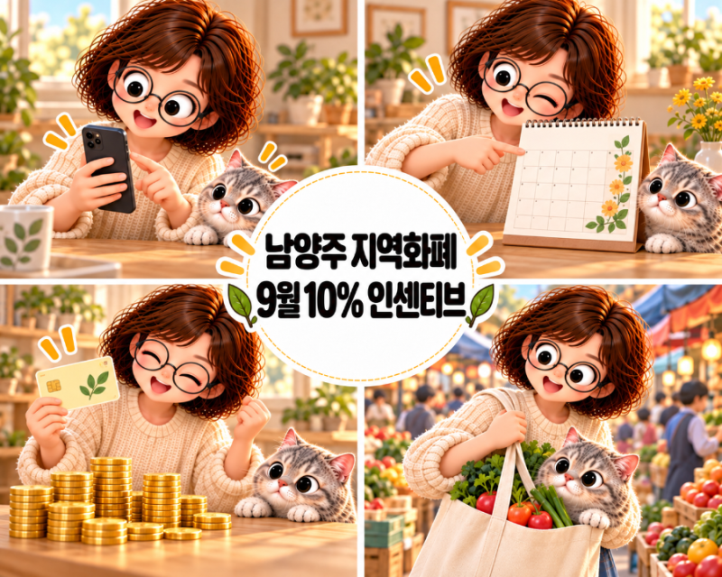 2026 남양주 지역화폐 9월 인센티브 10% 충전한도 50만원 총정리