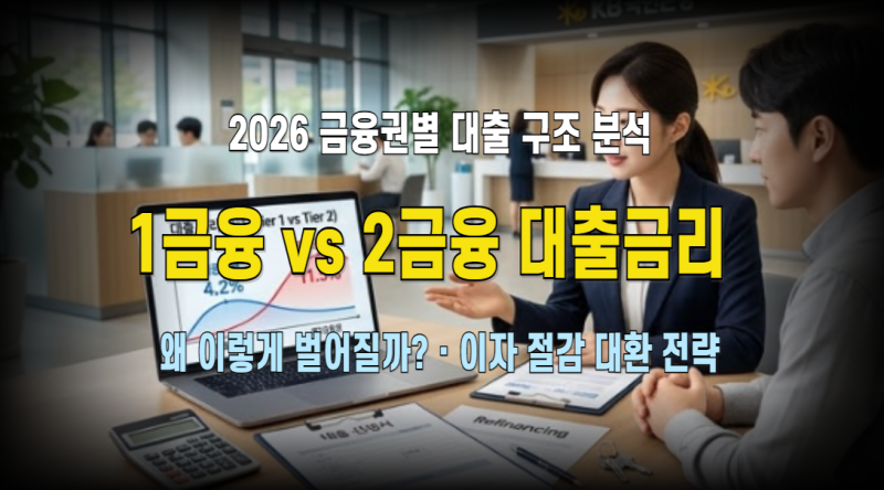 2026년 1금융권 vs 2금융권 대출금리 차이 왜 이렇게 벌어질까? : 시중은행과 저축은행·캐피탈....