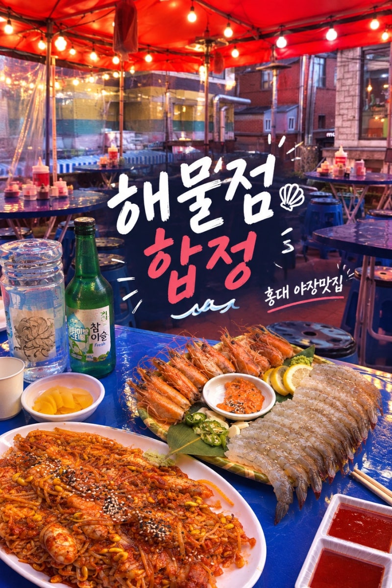 제철 생새우회에 반한 홍대 야장 합정야장 맛집'해물점 합정'