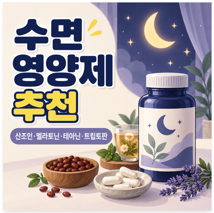 수면 영양제 종류, 산조인·멜라토닌·테아닌·트립토판 제대로 구분하기