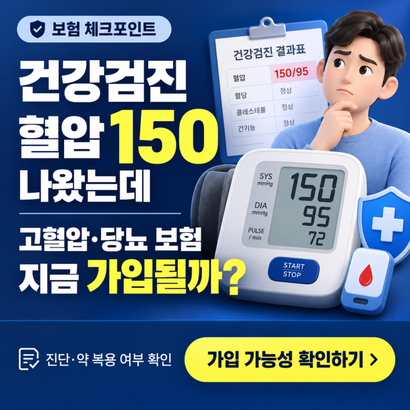 건강검진 혈압 150 나왔는데, 고혈압·당뇨 보험 지금 가입해도 될까?
