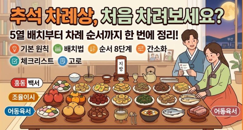 추석 차례상 처음 차려보세요? 5열 배치부터 차례 순서까지 한 번에 정리