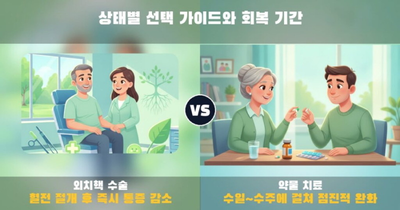 외치핵 수술 vs 약물 치료 — 병원 가기 전에 상태부터 확인하세요