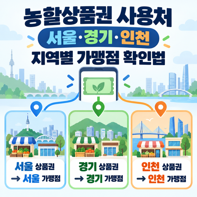 농할상품권 사용처, 서울·경기·인천 지역별 가맹점 확인법